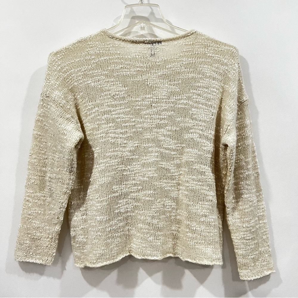 Eileen Fisher Mohair Tencel Lyocell Polyamide Size Small Petite Cream Sweater - Picture 2 of 7